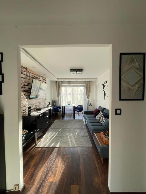 Spacious living room in Antibes apartment with air conditioning 3